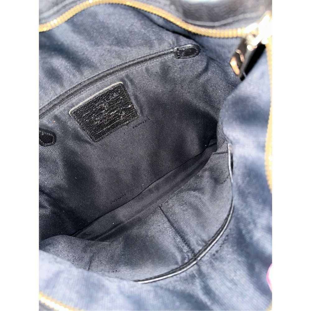 Coach Women's Scout Black Pebble Leather Hobo Bag Saddle Bag - Picture 11 of 12